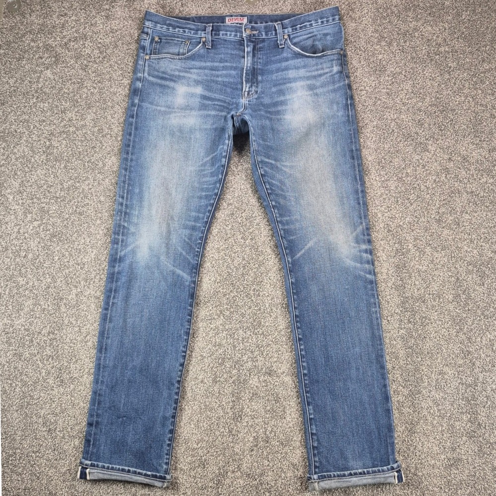 S.M.N. Denim The Hunter Selvedge Jeans Mens 36x32 Blue Standard Slim Made in USA